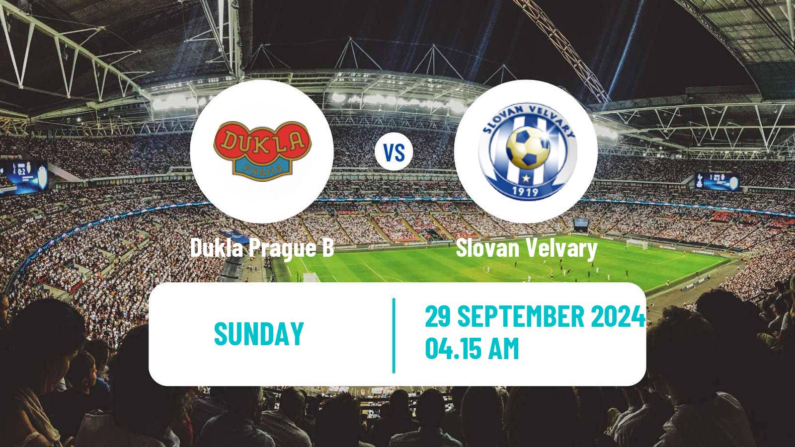 Soccer Czech CFL Group A Dukla Prague B - Slovan Velvary