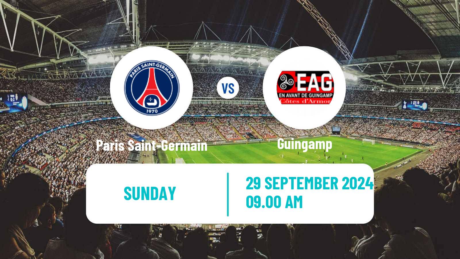 Soccer French Division 1 Women Paris Saint-Germain - Guingamp