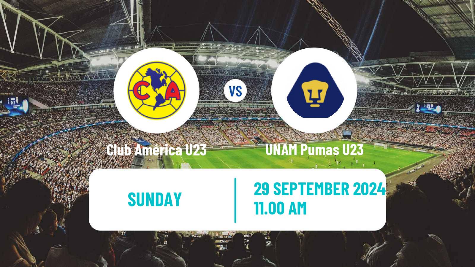 Soccer Mexican Liga MX U23 Club América U23 - UNAM Pumas U23