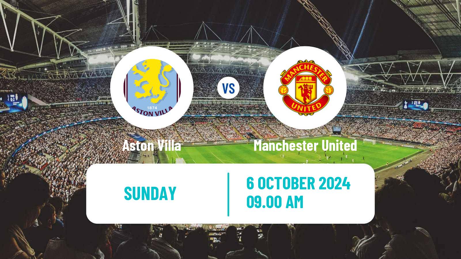 Soccer English Premier League Aston Villa - Manchester United