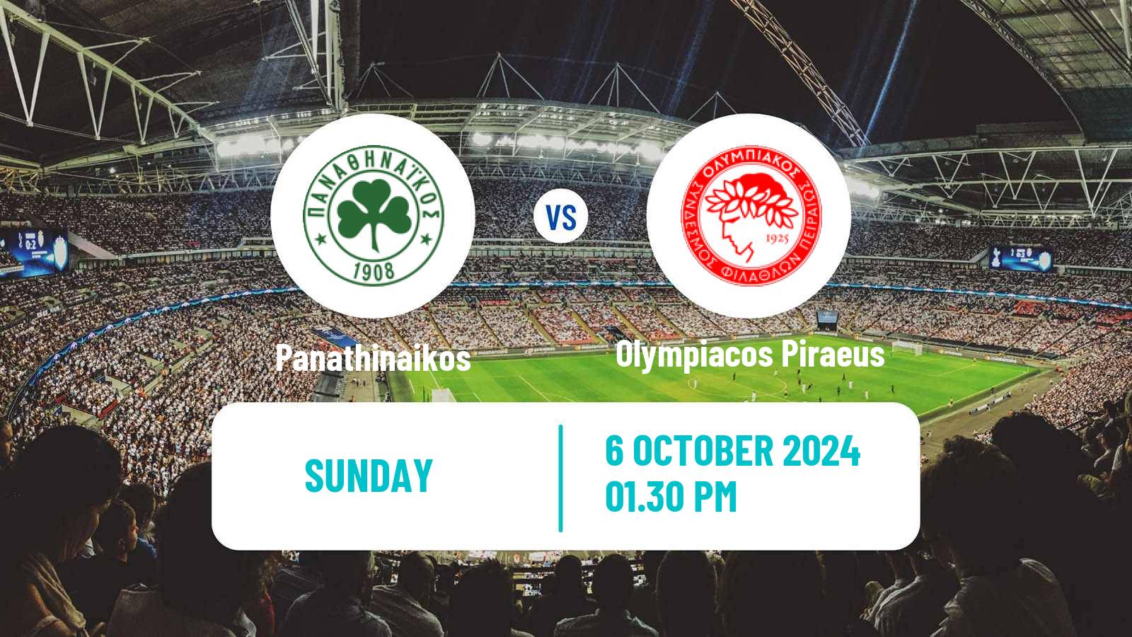 Soccer Greek Super League Panathinaikos - Olympiacos Piraeus