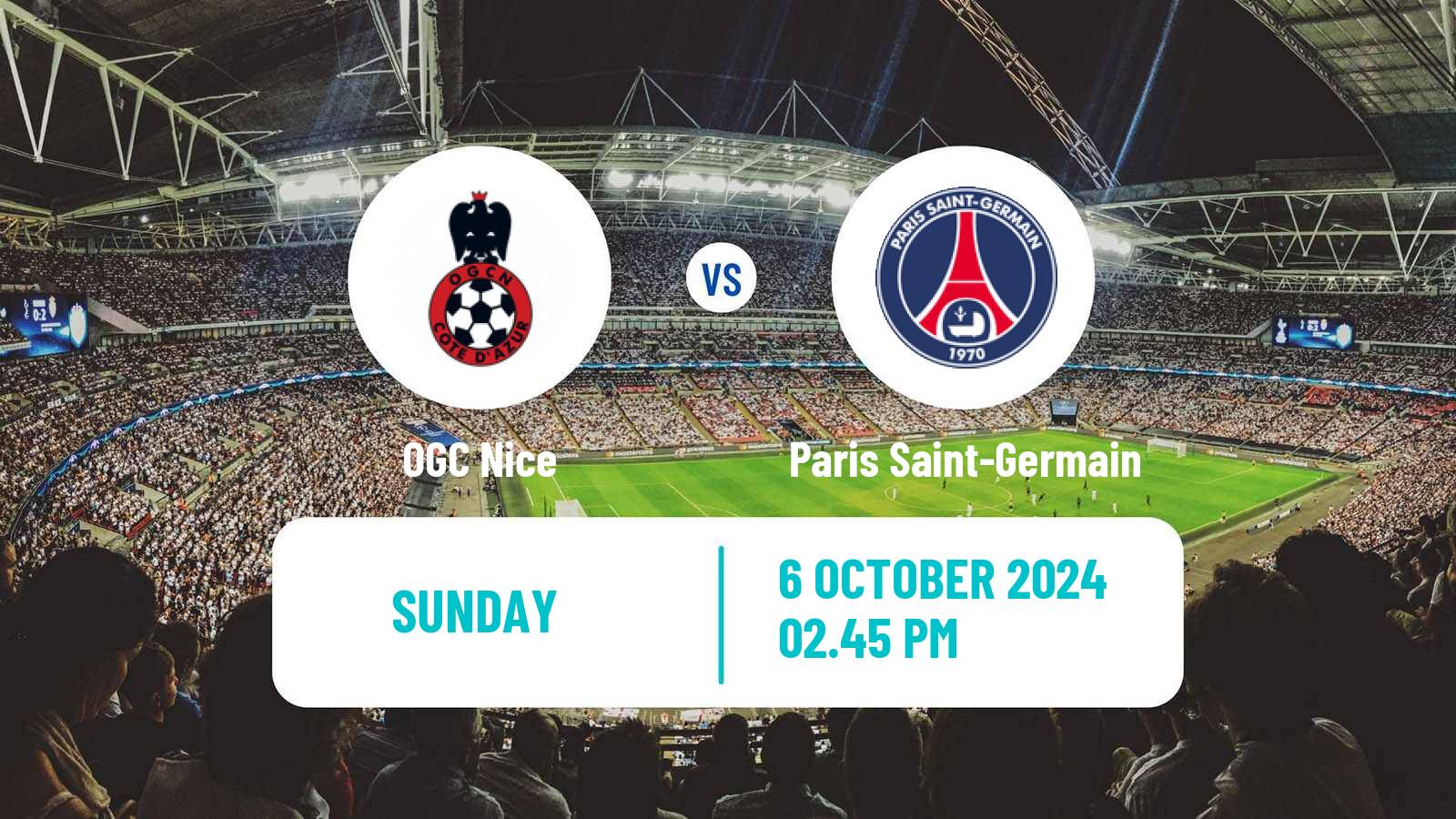 Soccer French Ligue 1 Nice - Paris Saint-Germain