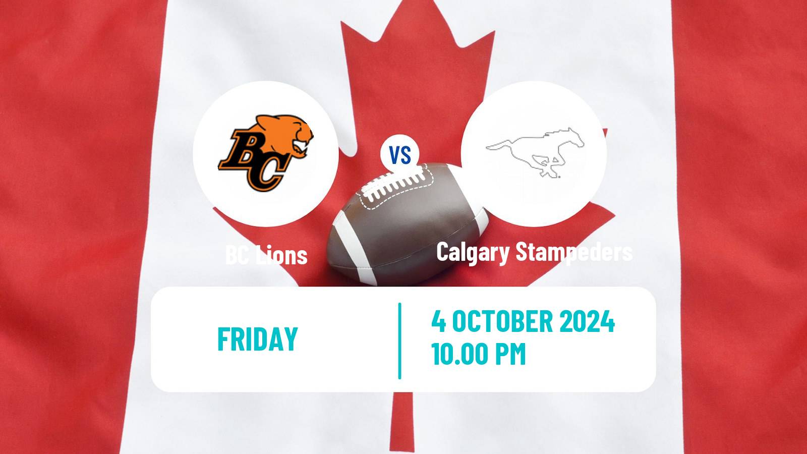 Canadian football CFL BC Lions - Calgary Stampeders