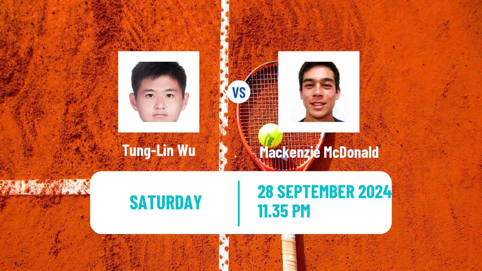 Tennis Nonthaburi 4 Challenger Men Tung-Lin Wu - Mackenzie McDonald