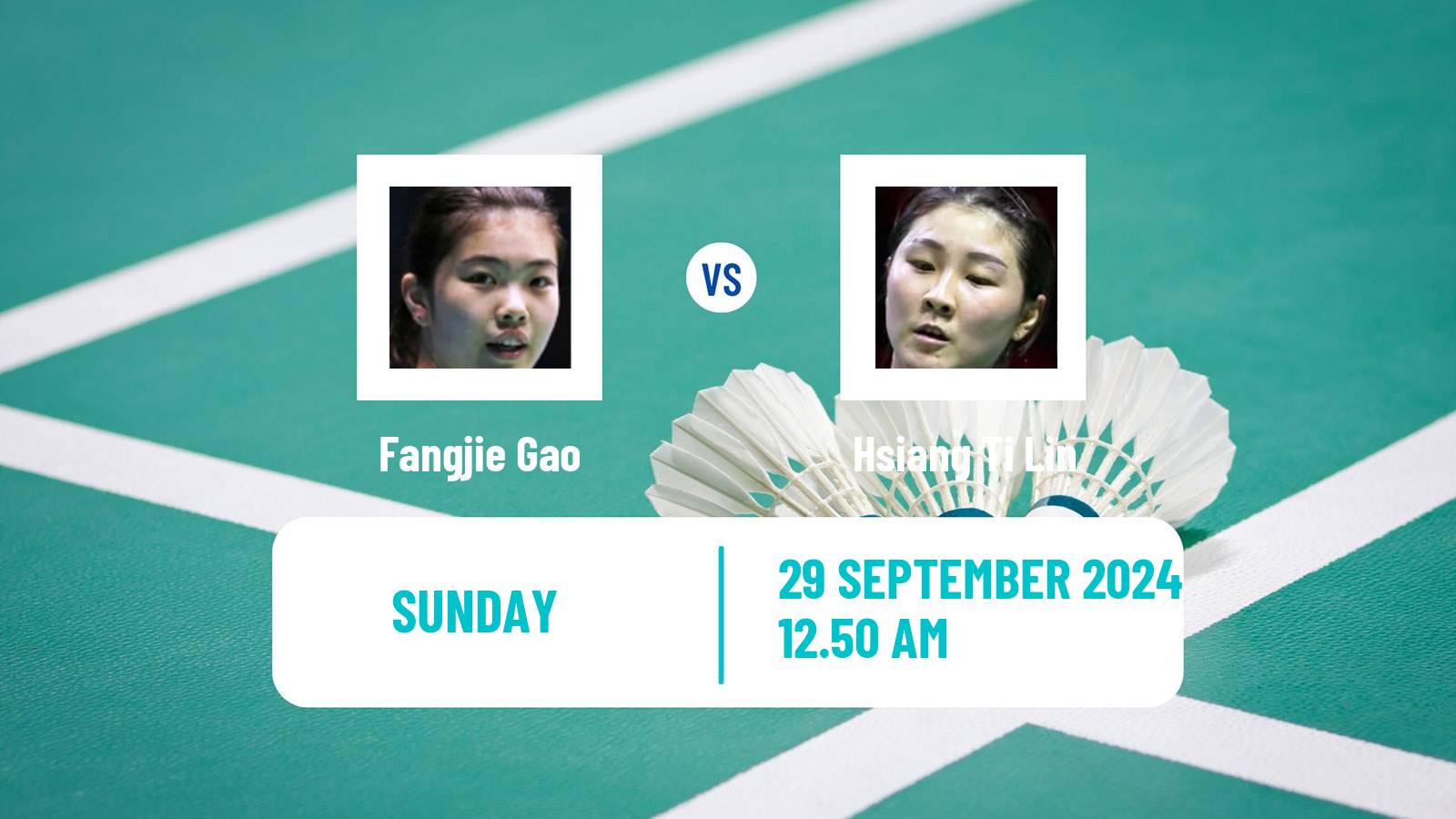 Badminton BWF World Tour Macau Open Women Fangjie Gao - Hsiang Ti Lin