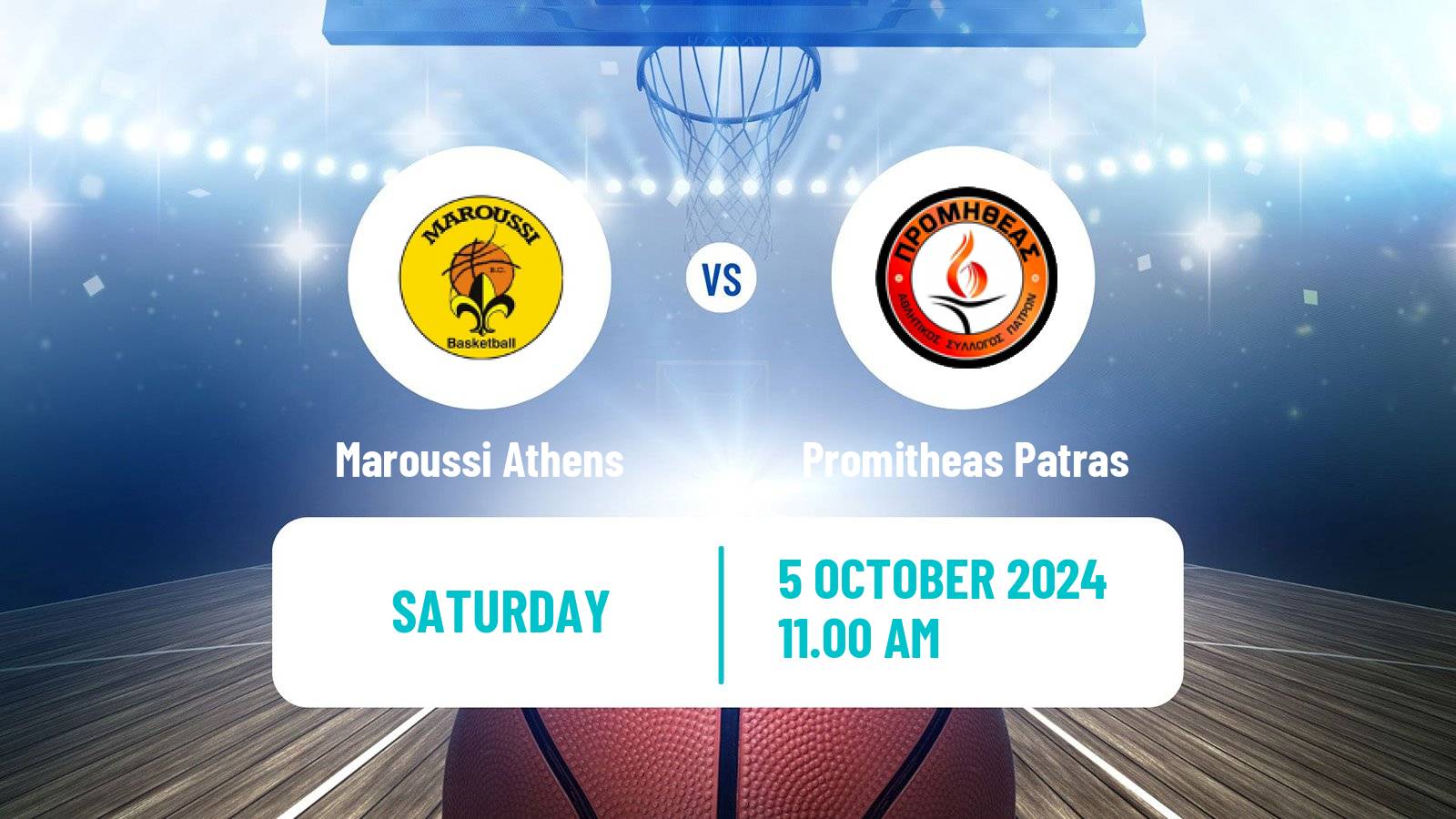 Basketball Greek Basket League A1 Maroussi Athens - Promitheas Patras