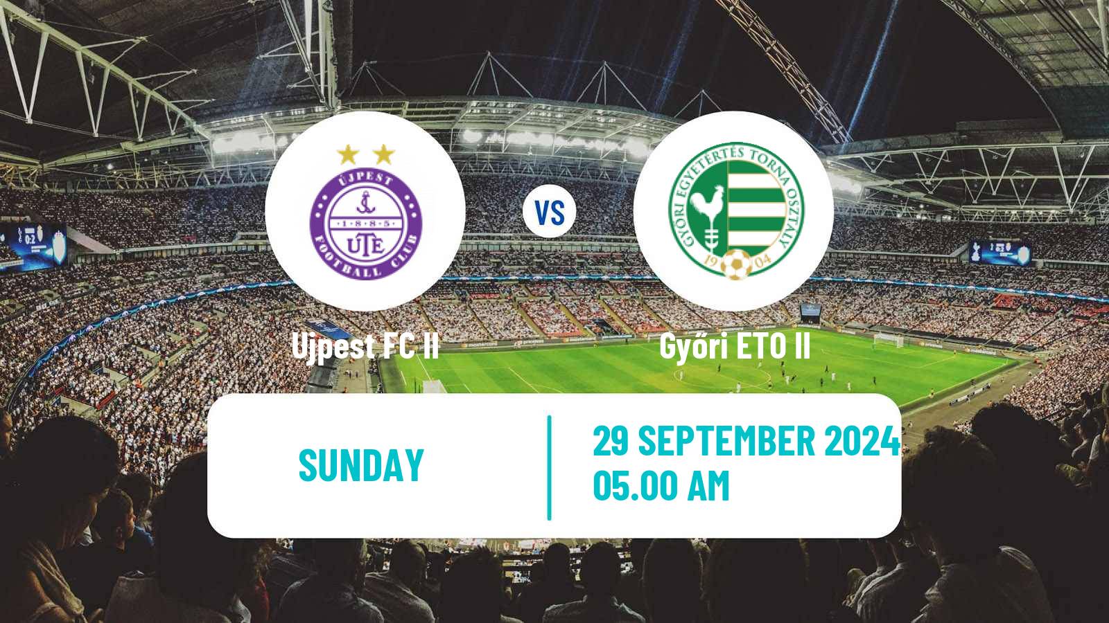 Soccer Hungarian NB III Northwest Ujpest II - Győri ETO II