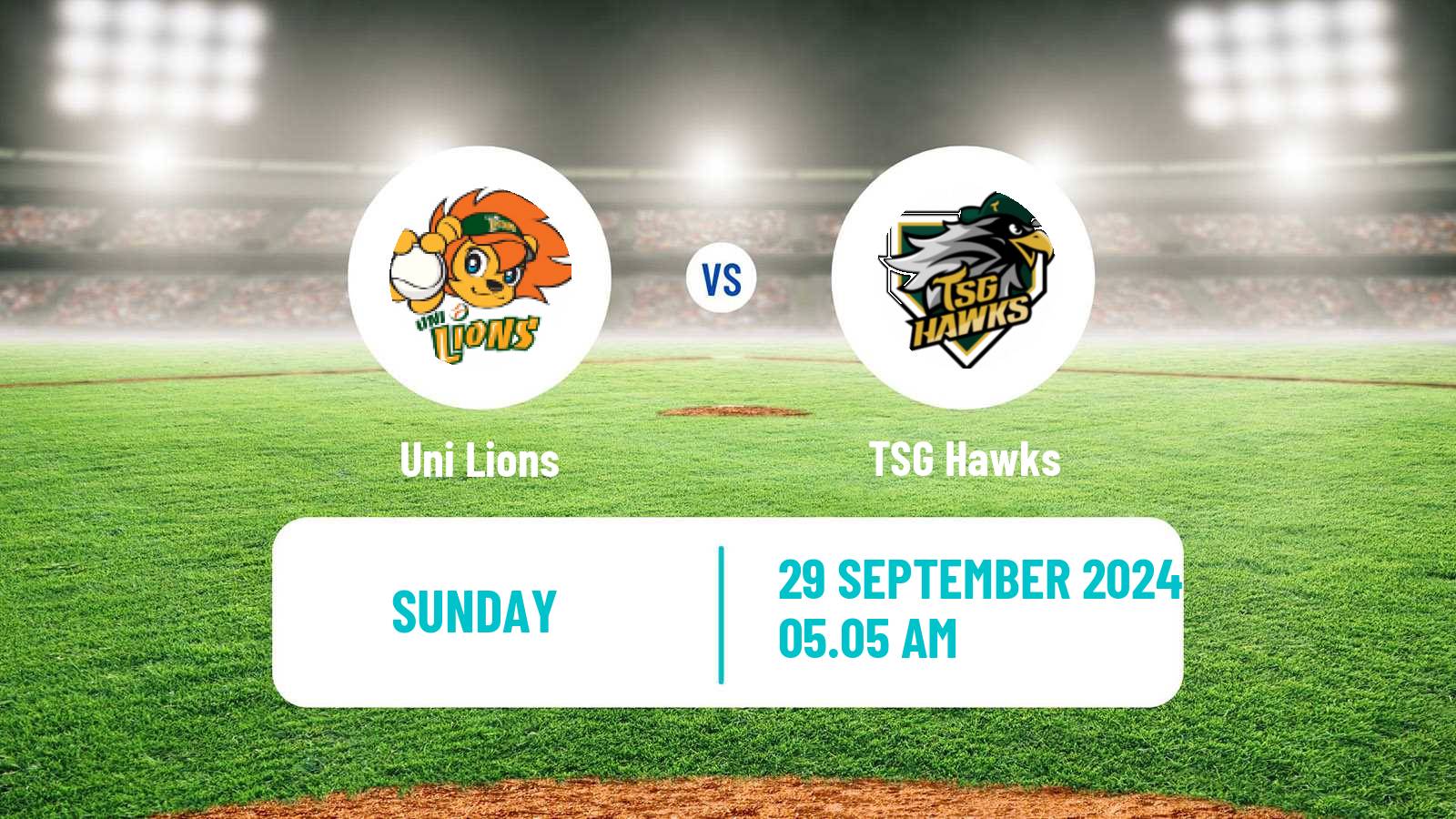 Baseball Taiwan CPBL Uni Lions - TSG Hawks