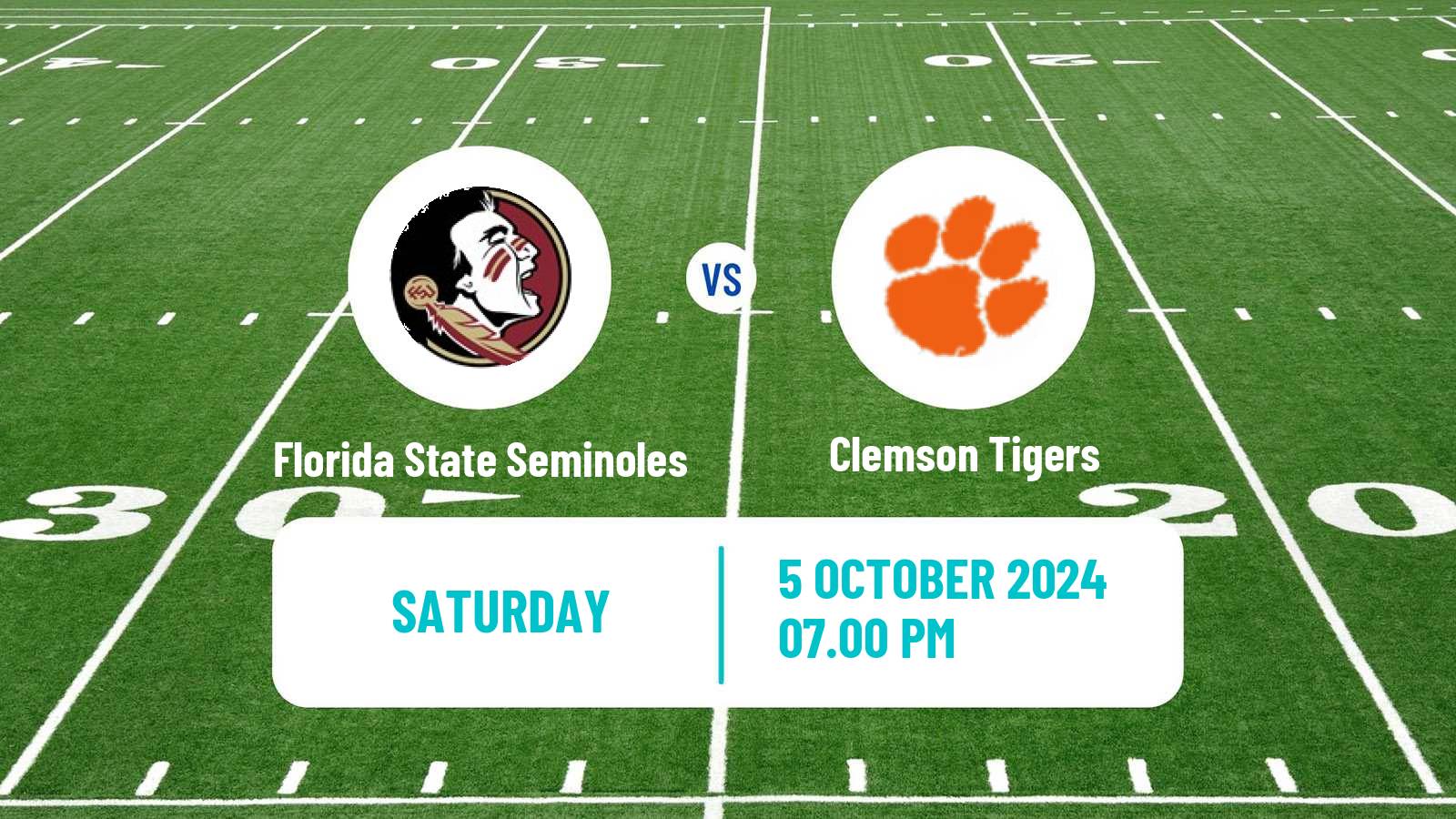 American football NCAA College Football Florida State Seminoles - Clemson Tigers