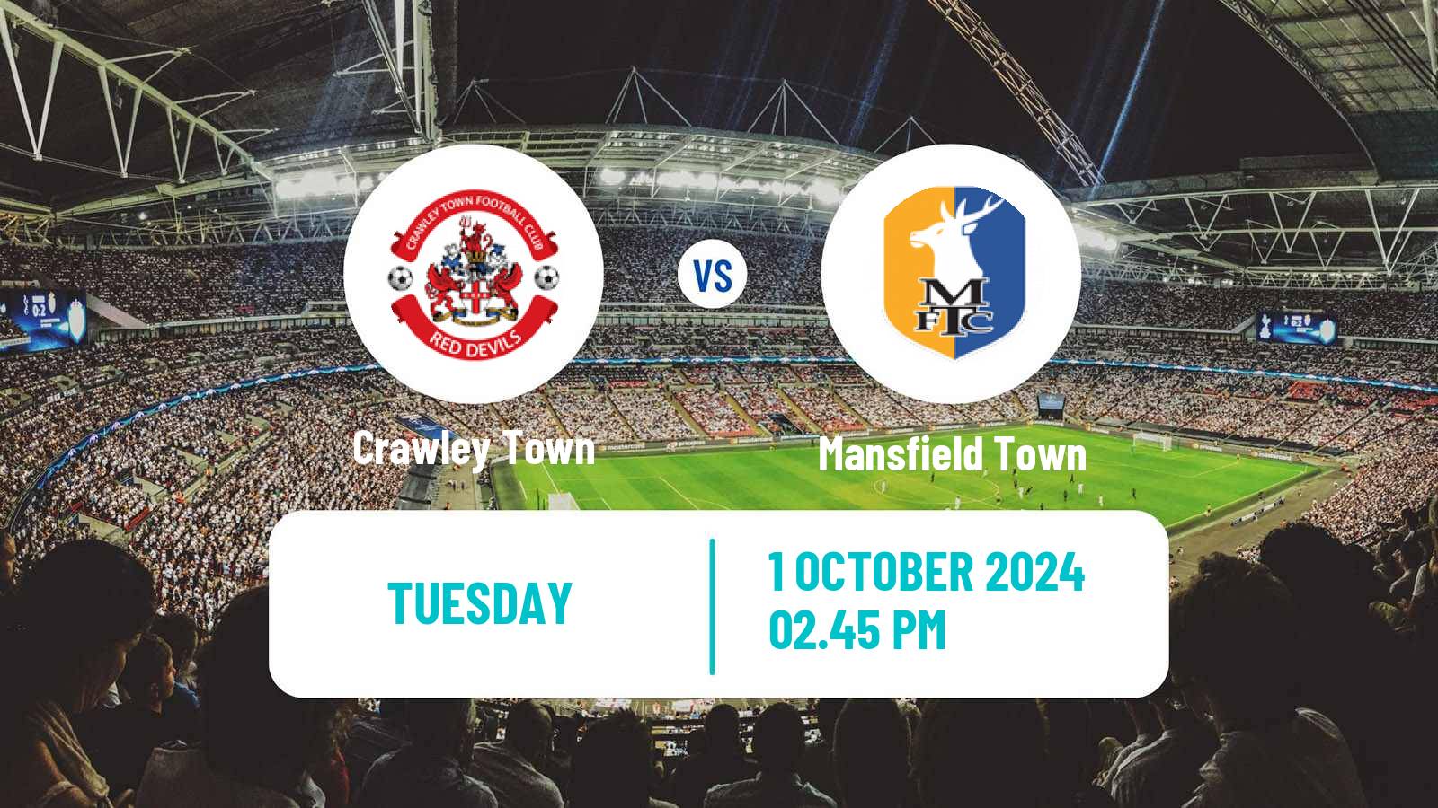 Soccer English League One Crawley Town - Mansfield Town