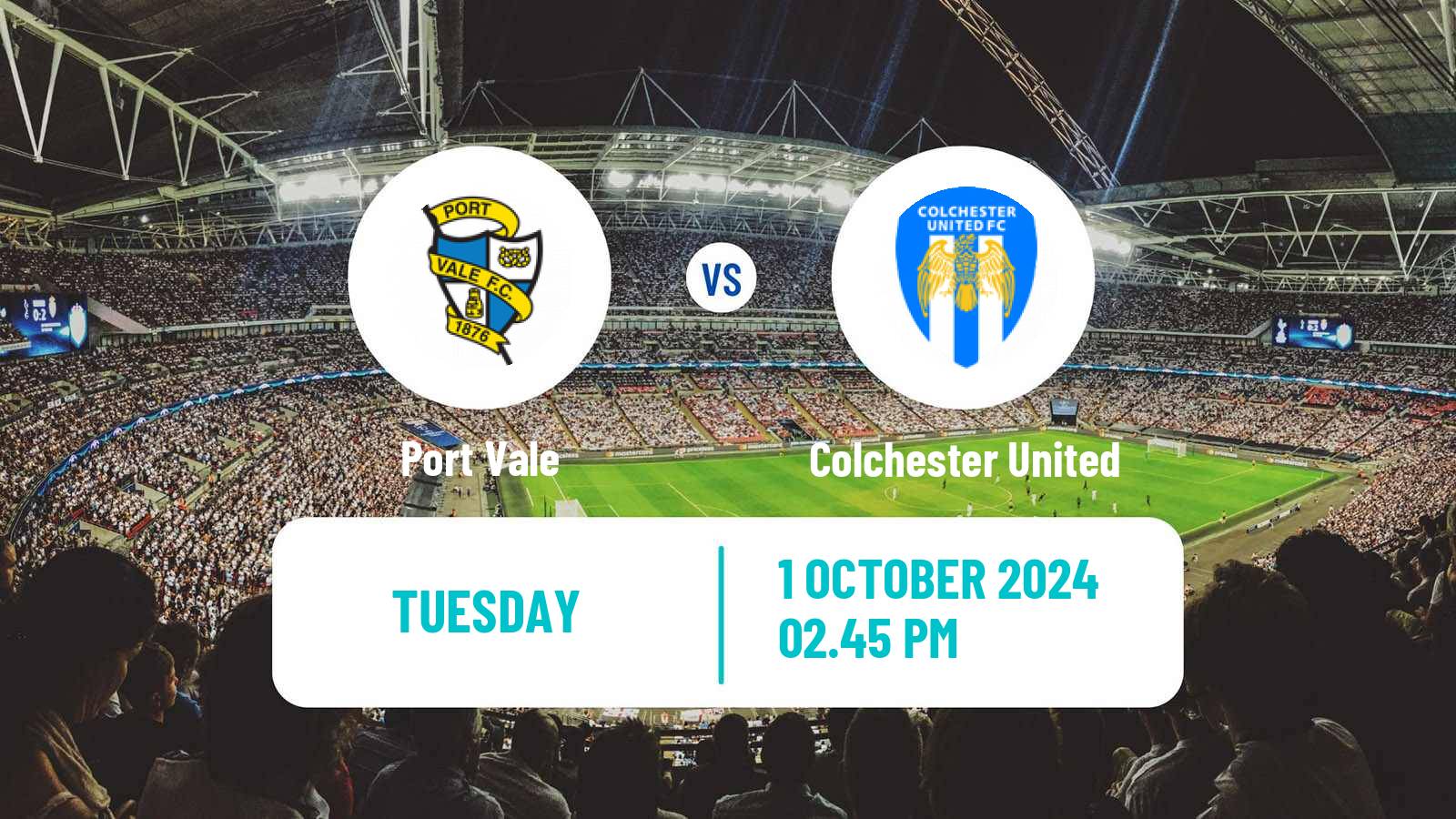 Soccer English League Two Port Vale - Colchester United