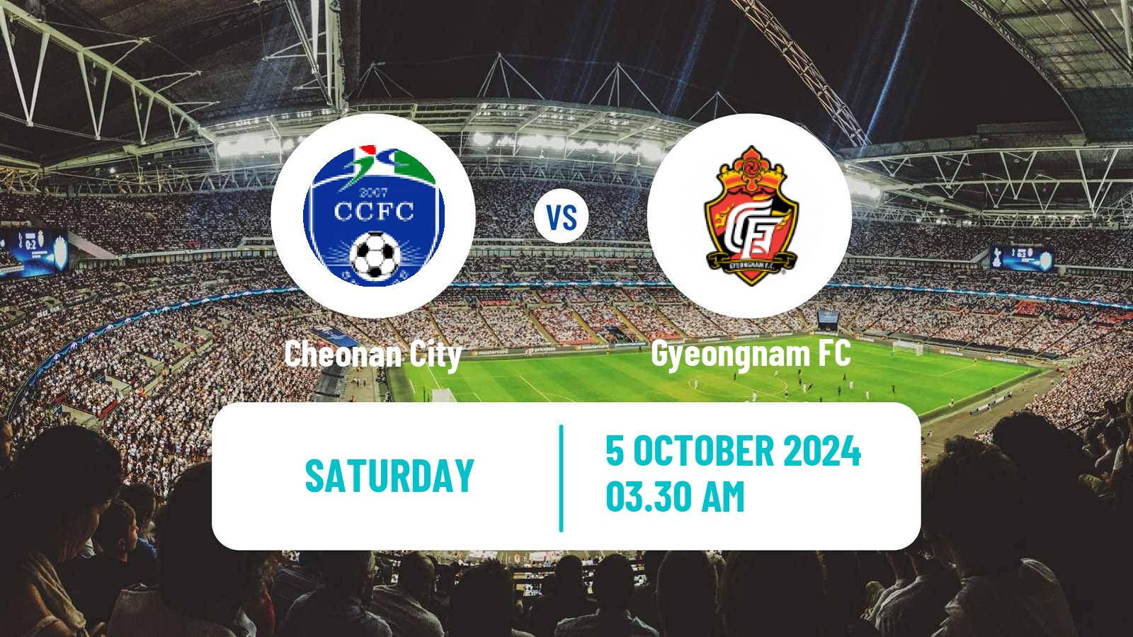 Soccer South Korean K-League 2 Cheonan City - Gyeongnam