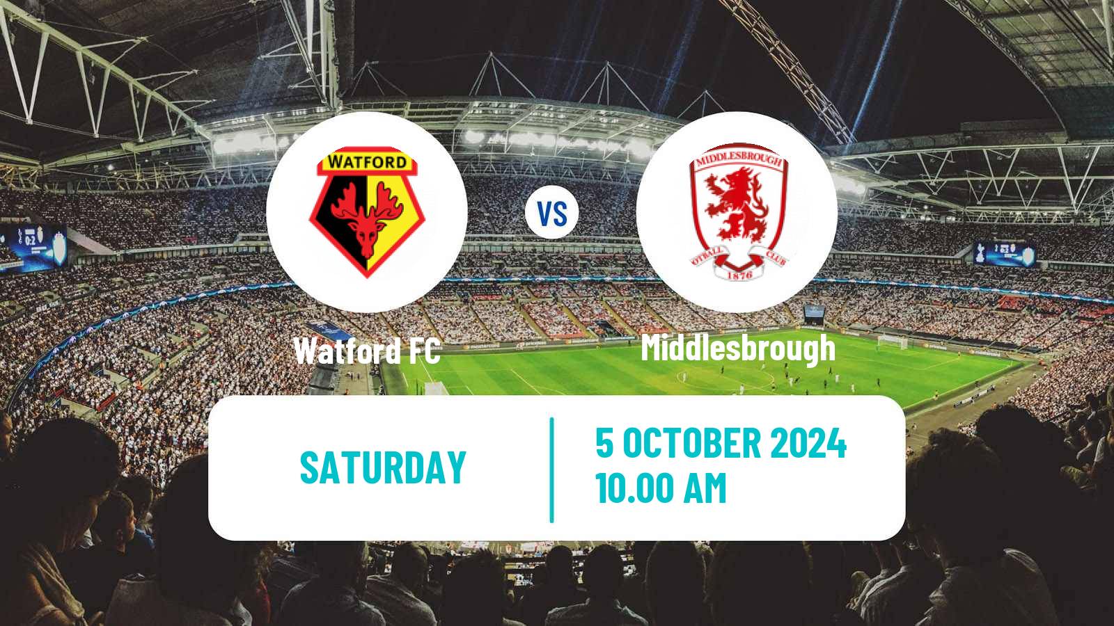 Soccer English League Championship Watford - Middlesbrough