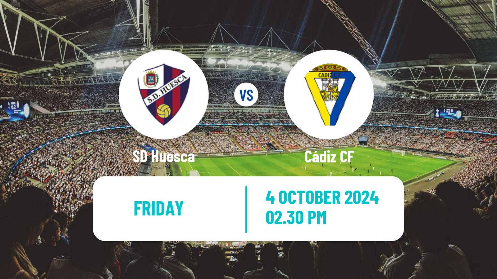 Soccer Spanish LaLiga2 Huesca - Cádiz