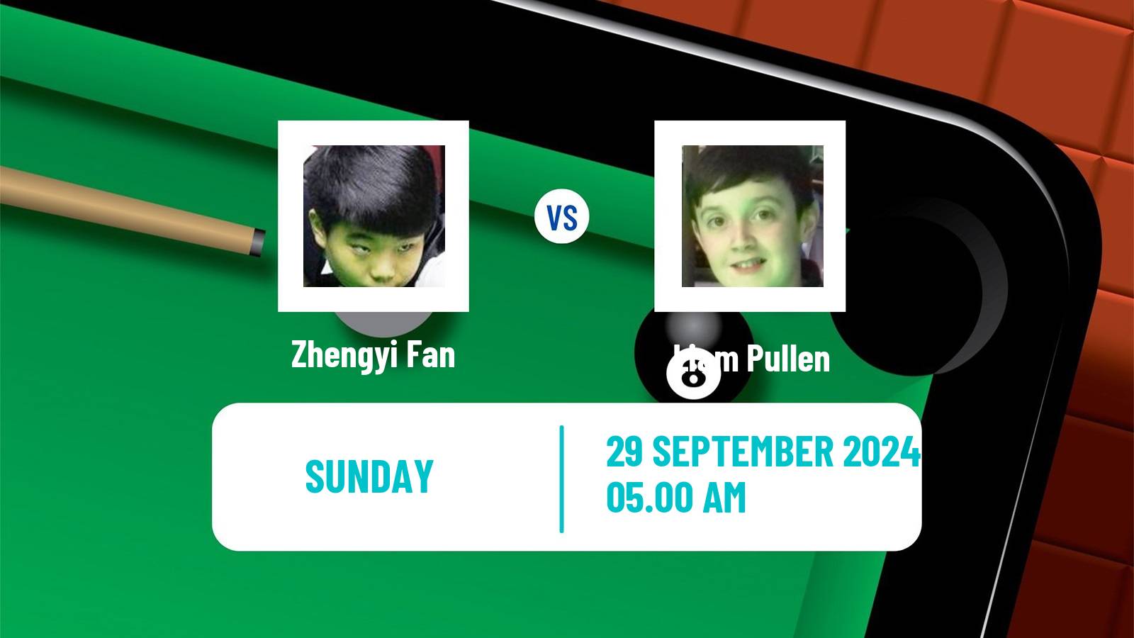 Snooker Northern Ireland Open Zhengyi Fan - Liam Pullen