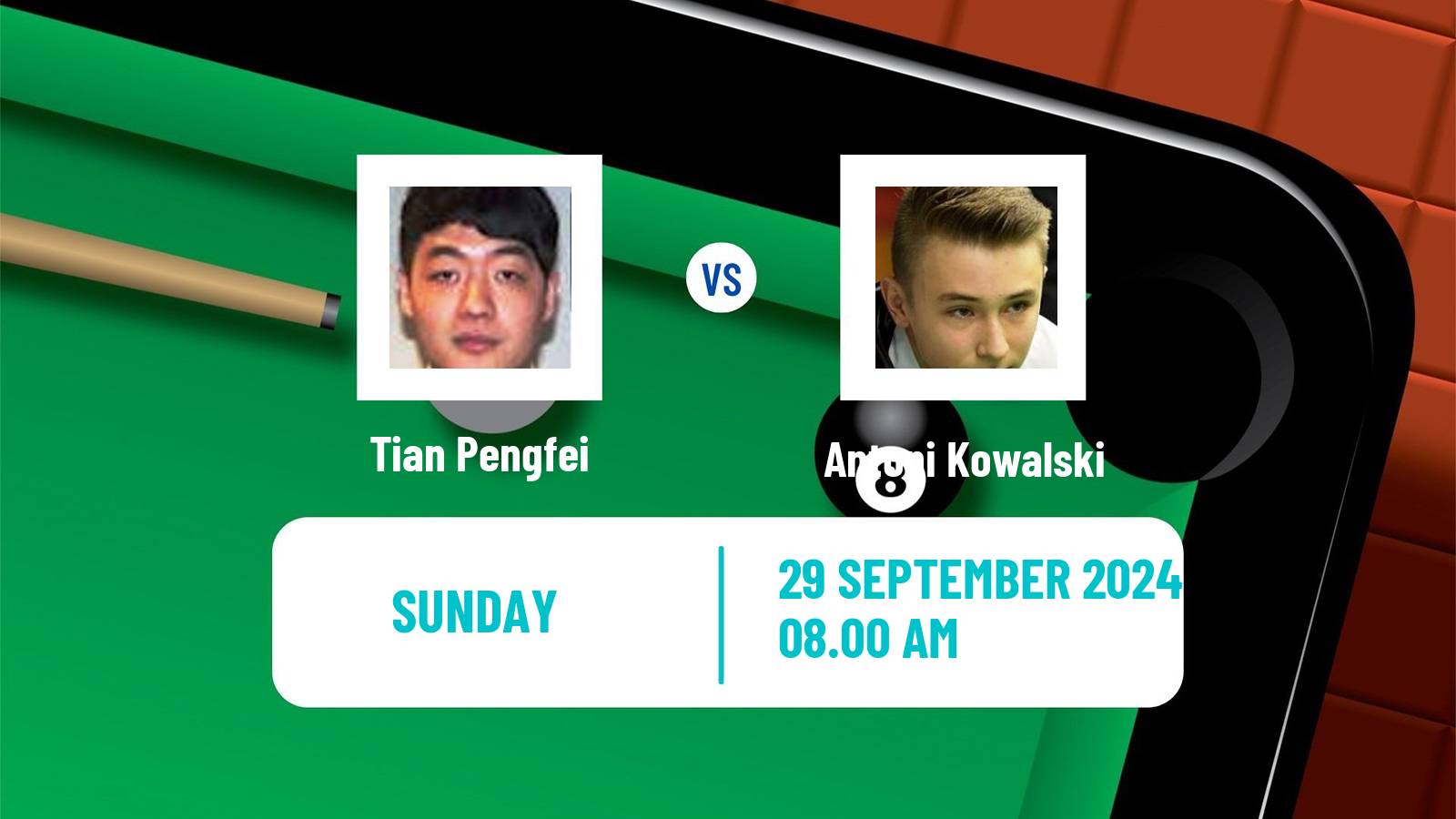 Snooker Northern Ireland Open Tian Pengfei - Antoni Kowalski