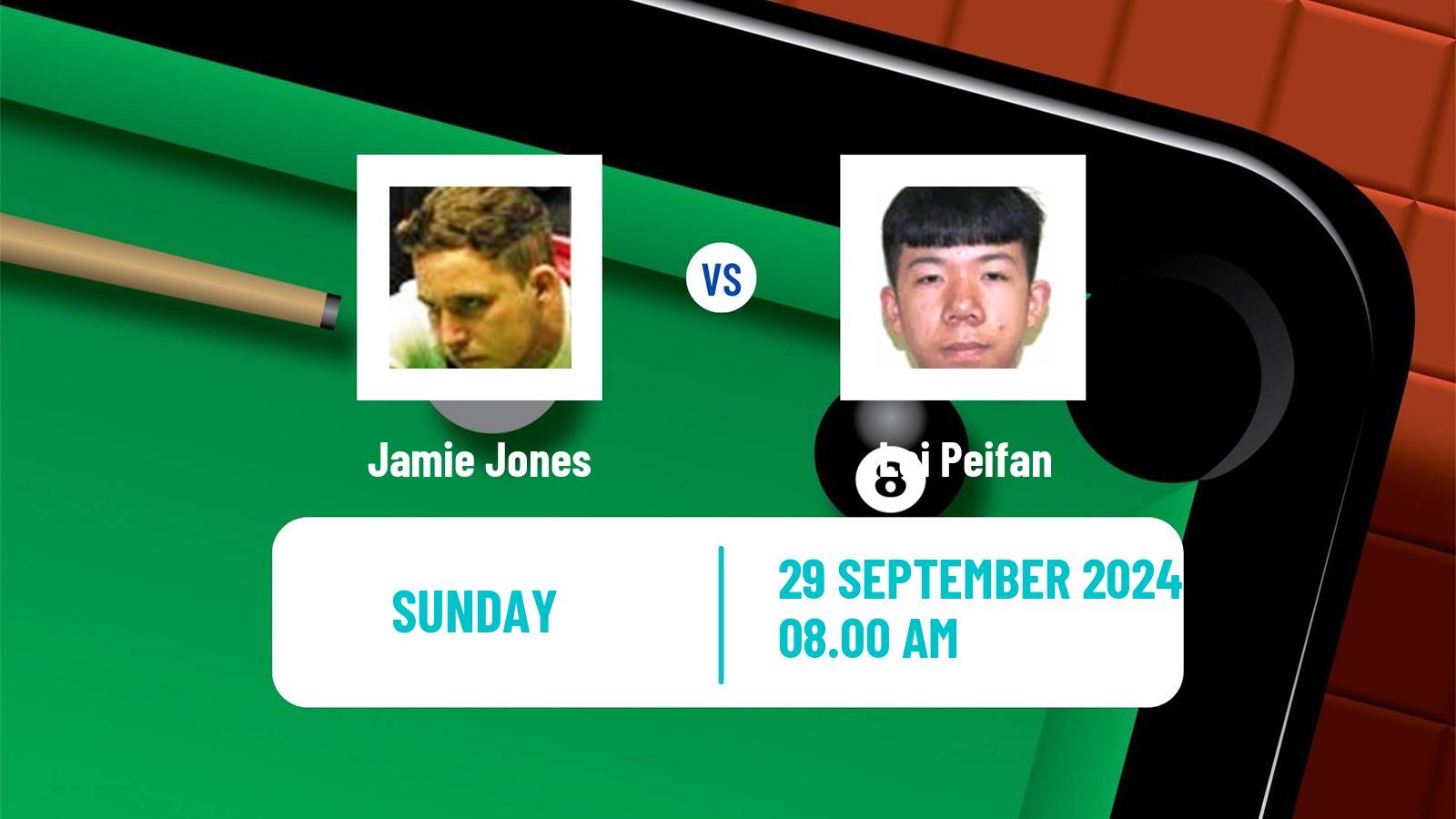 Snooker Northern Ireland Open Jamie Jones - Lei Peifan