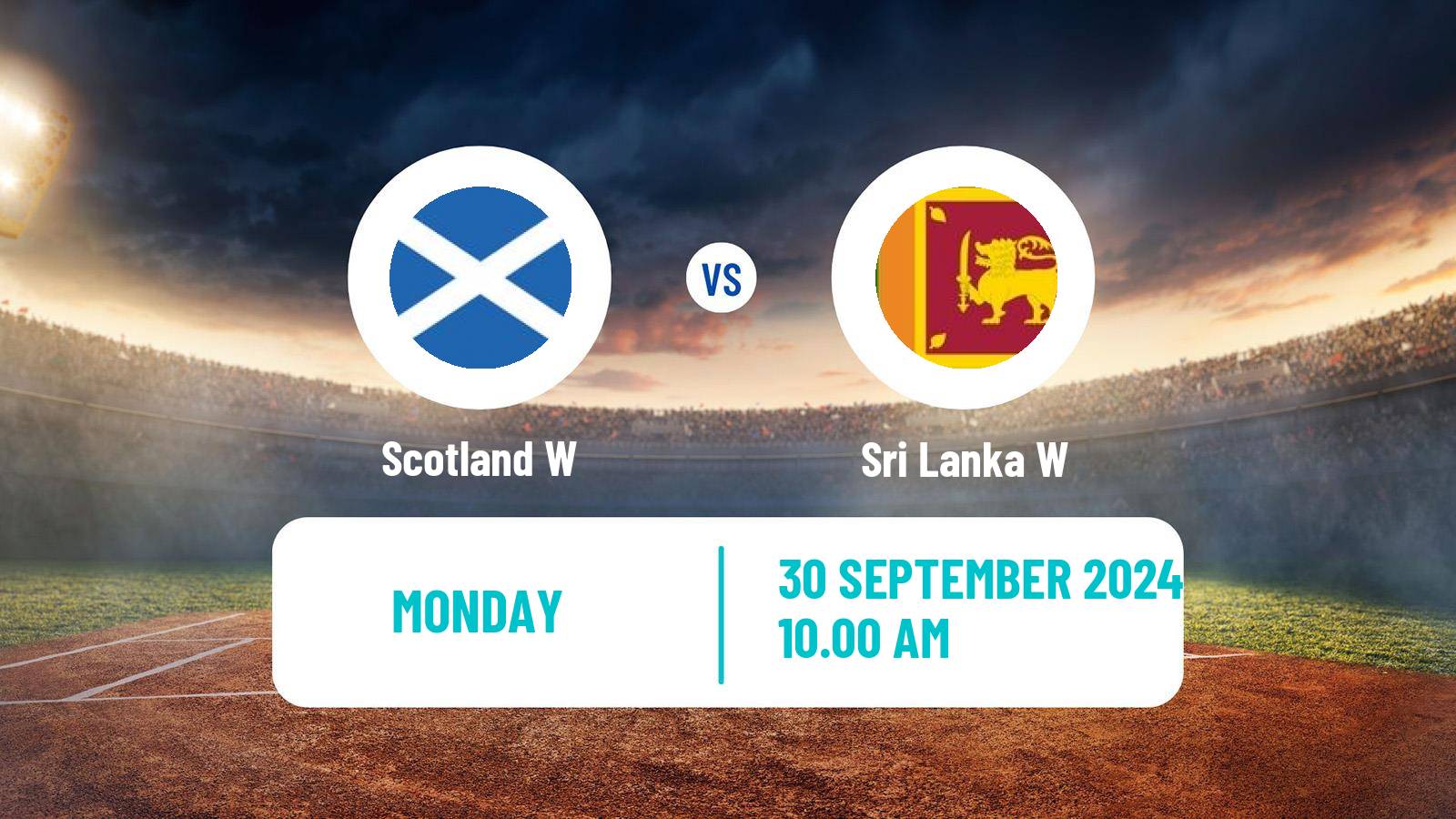 Cricket ICC World Twenty20 Women Scotland W - Sri Lanka W