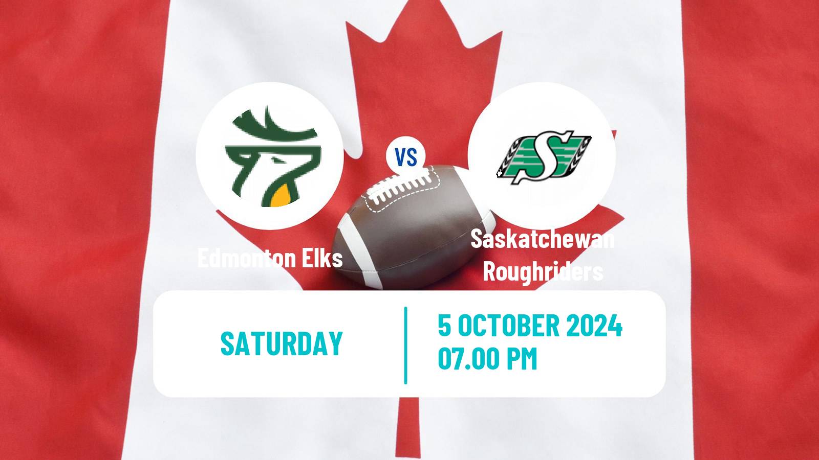 Canadian football CFL Edmonton Elks - Saskatchewan Roughriders