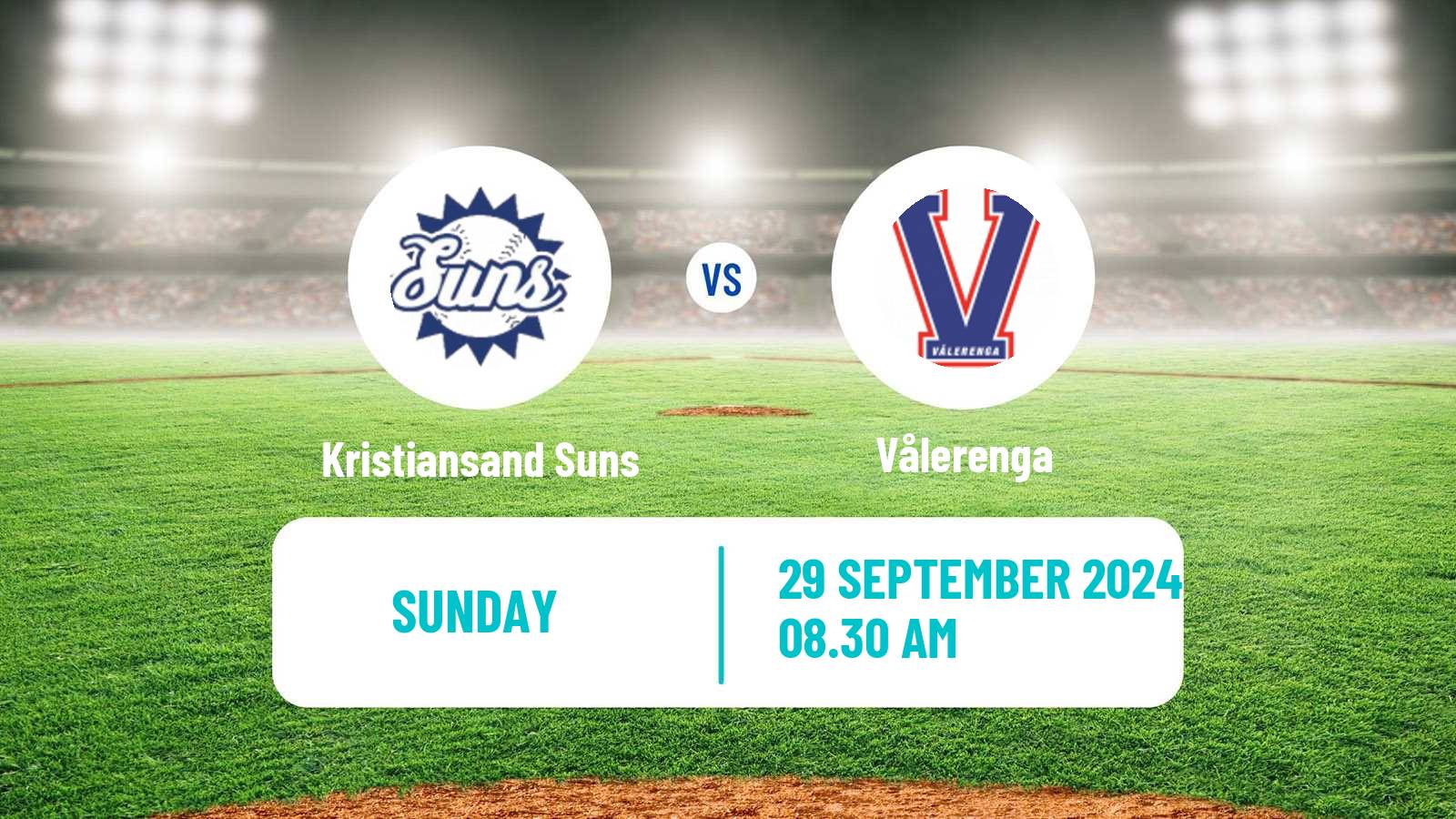 Baseball Norwegian Eliteserien Baseball Kristiansand Suns - Vålerenga