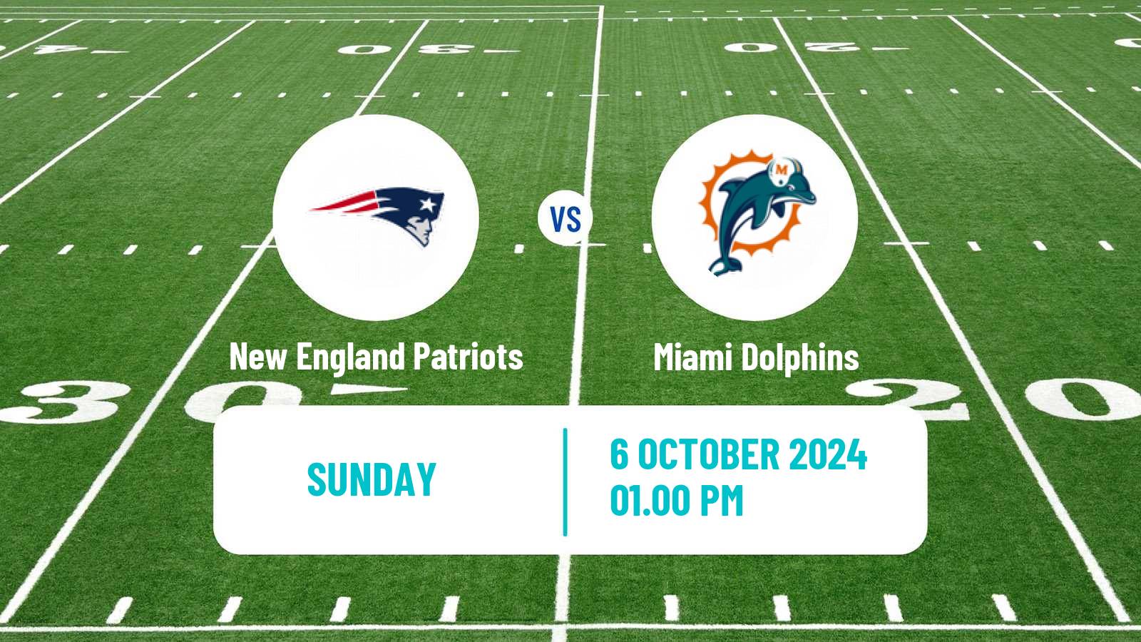 American football NFL New England Patriots - Miami Dolphins