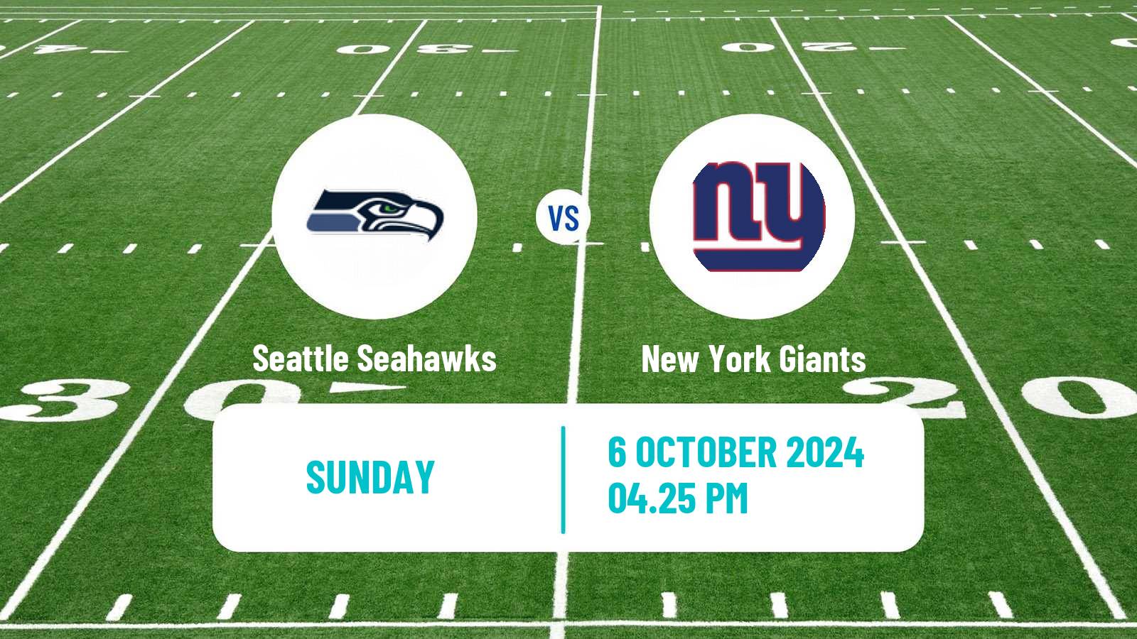 American football NFL Seattle Seahawks - New York Giants