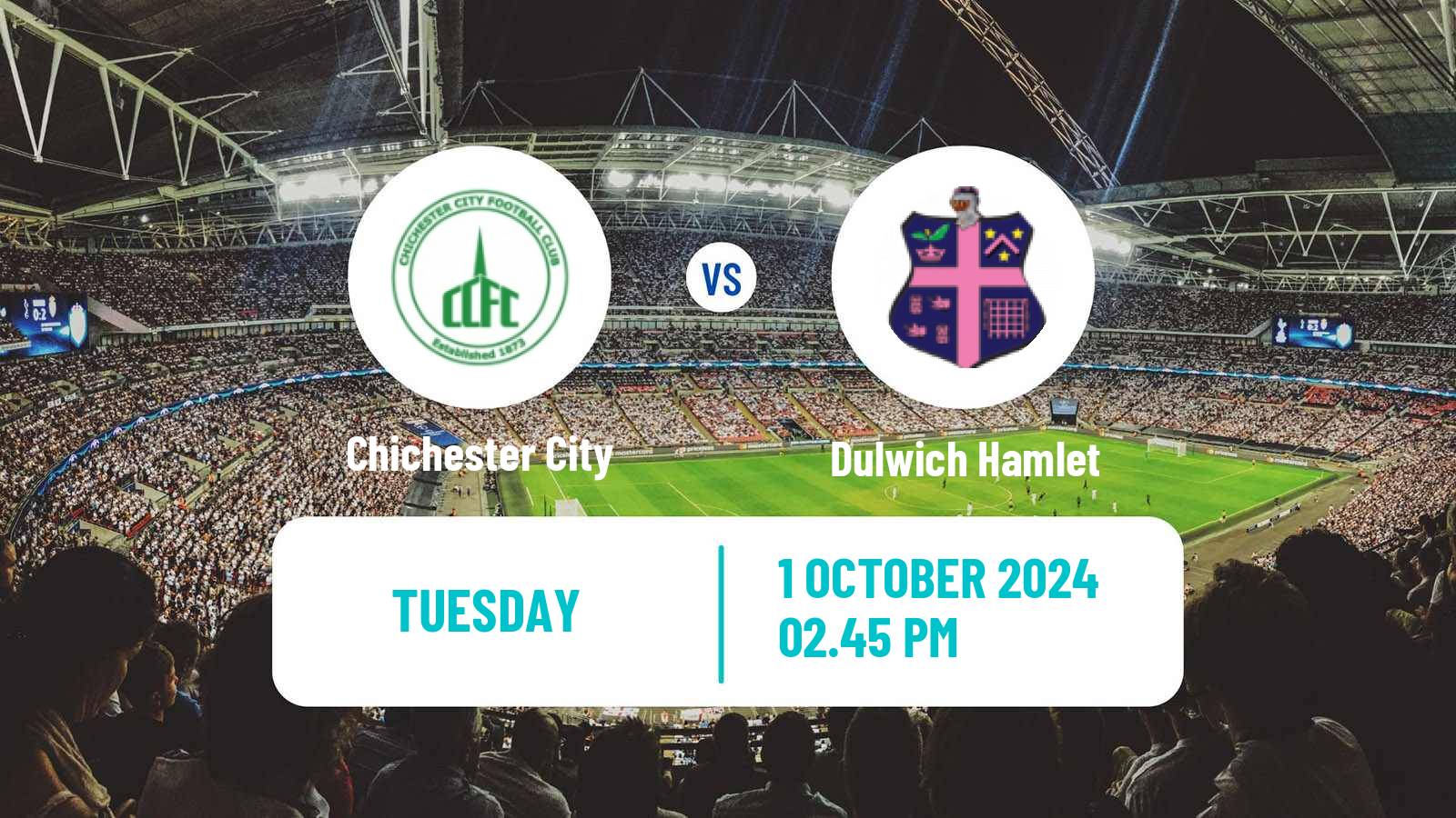 Soccer English Isthmian League Premier Division Chichester City - Dulwich Hamlet