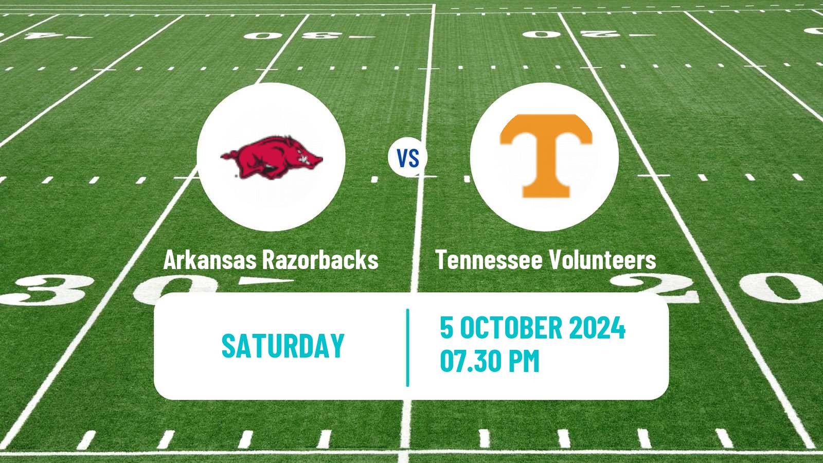 American football NCAA College Football Arkansas Razorbacks - Tennessee Volunteers