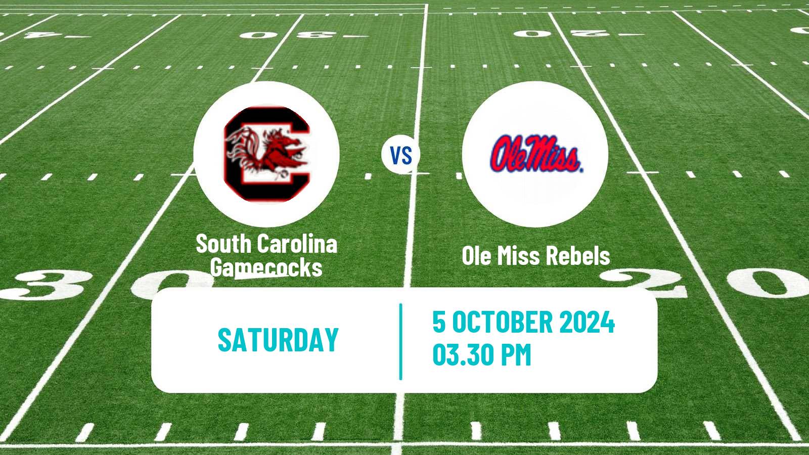 American football NCAA College Football South Carolina Gamecocks - Ole Miss Rebels