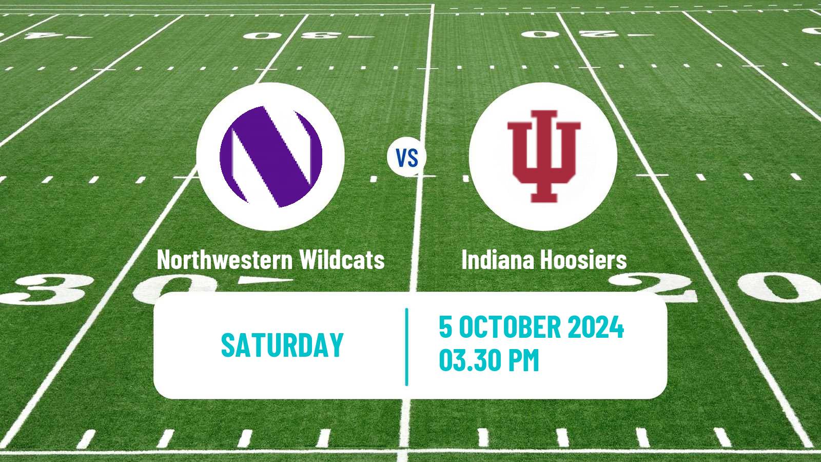 American football NCAA College Football Northwestern Wildcats - Indiana Hoosiers