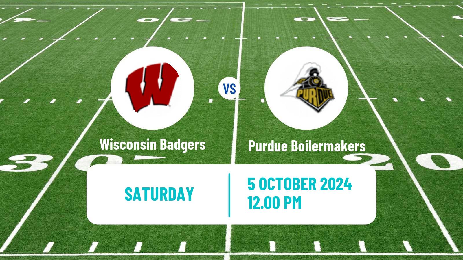 American football NCAA College Football Wisconsin Badgers - Purdue Boilermakers