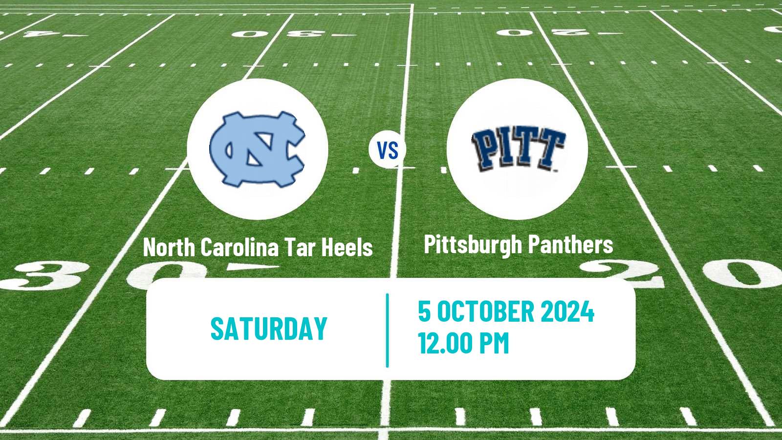 American football NCAA College Football North Carolina Tar Heels - Pittsburgh Panthers