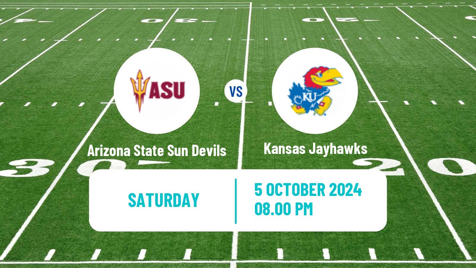 American football NCAA College Football Arizona State Sun Devils - Kansas Jayhawks