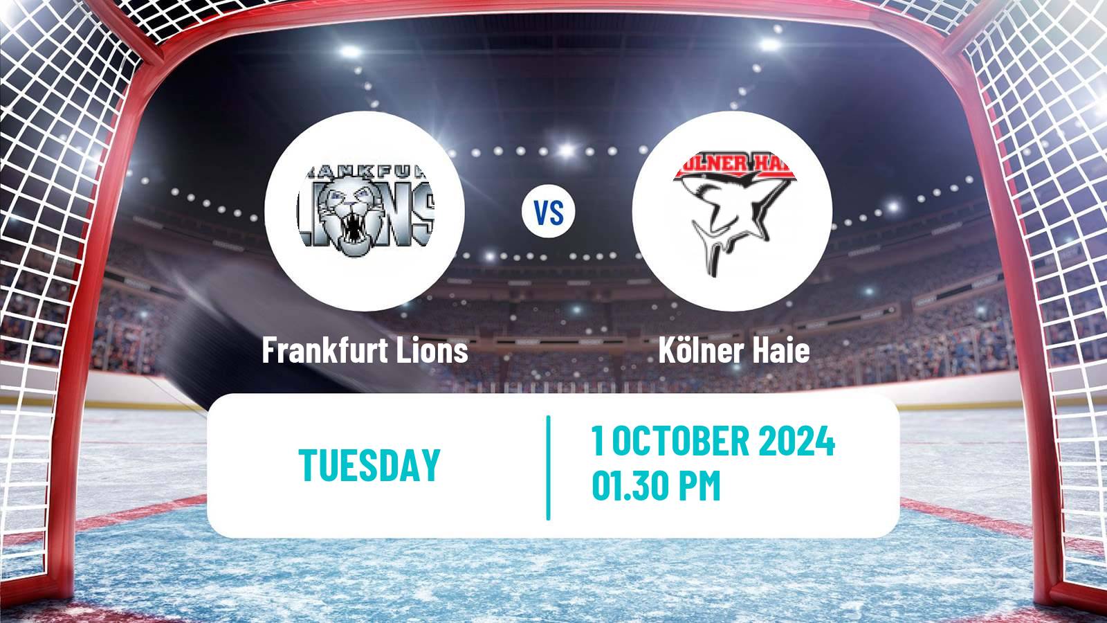 Hockey German Ice Hockey League Frankfurt Lions - Kölner Haie