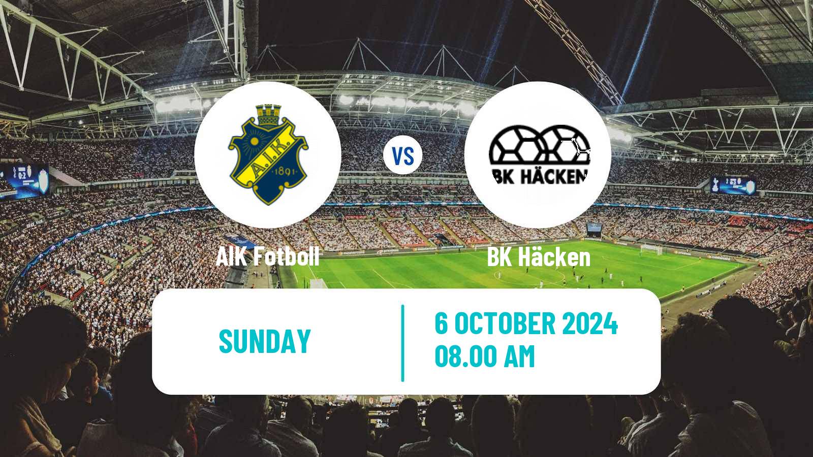 Soccer Swedish Allsvenskan AIK - Häcken