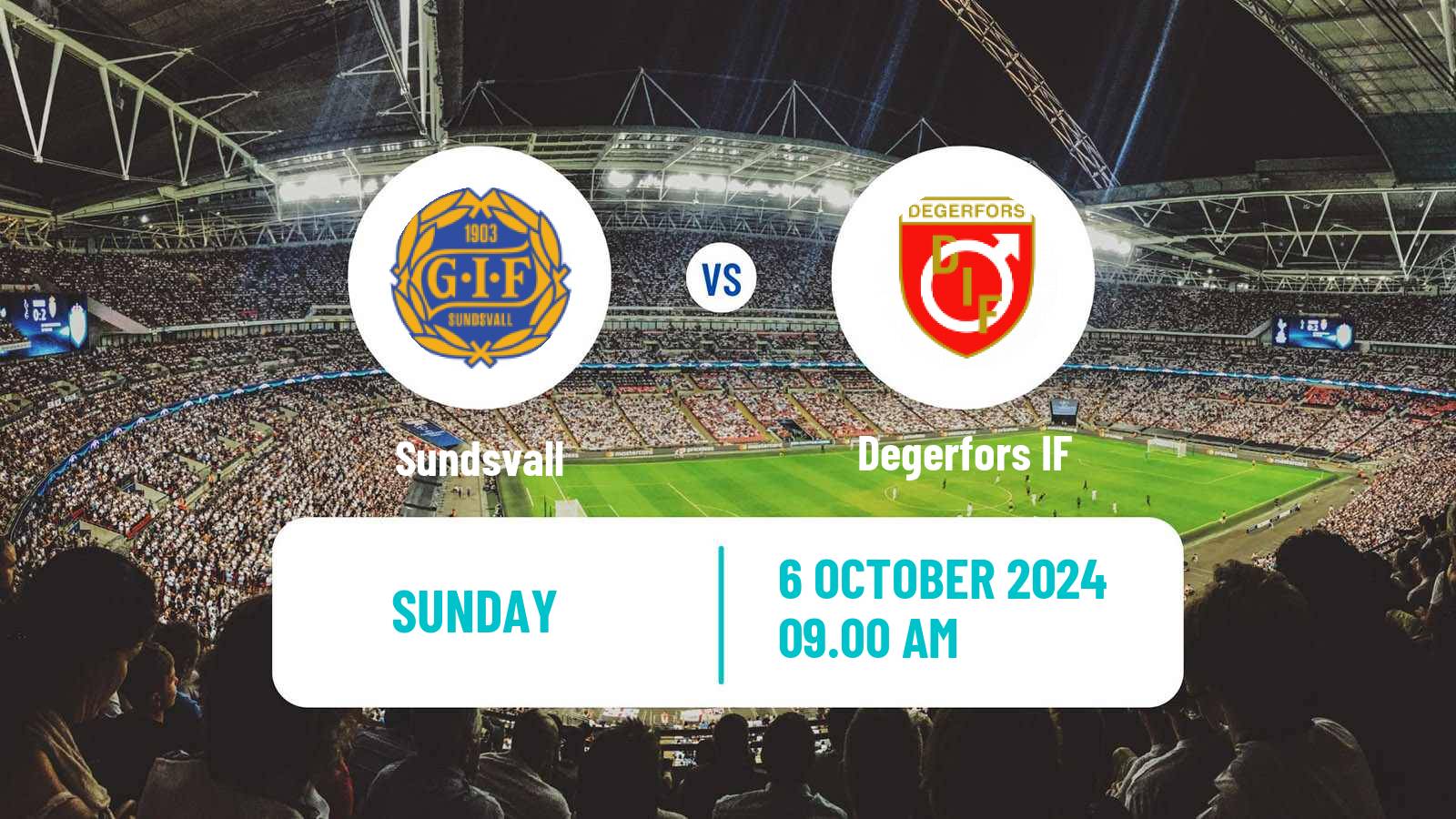 Soccer Swedish Superettan Sundsvall - Degerfors