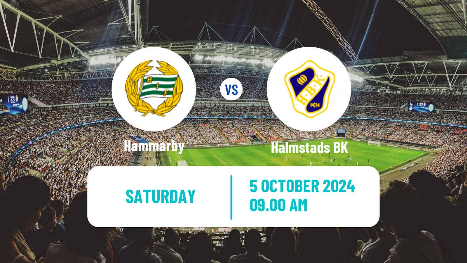 Soccer Swedish Allsvenskan Hammarby - Halmstad