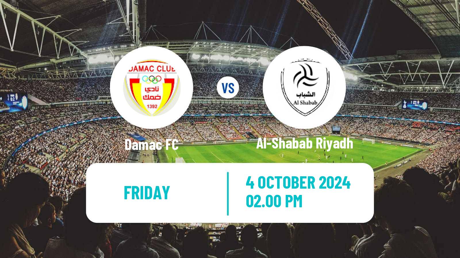 Soccer Saudi Professional League Damac - Al-Shabab Riyadh