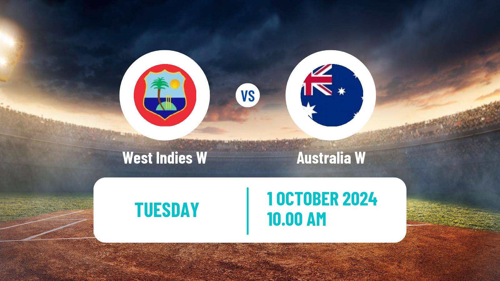 Cricket ICC World Twenty20 Women Australia W - West Indies W