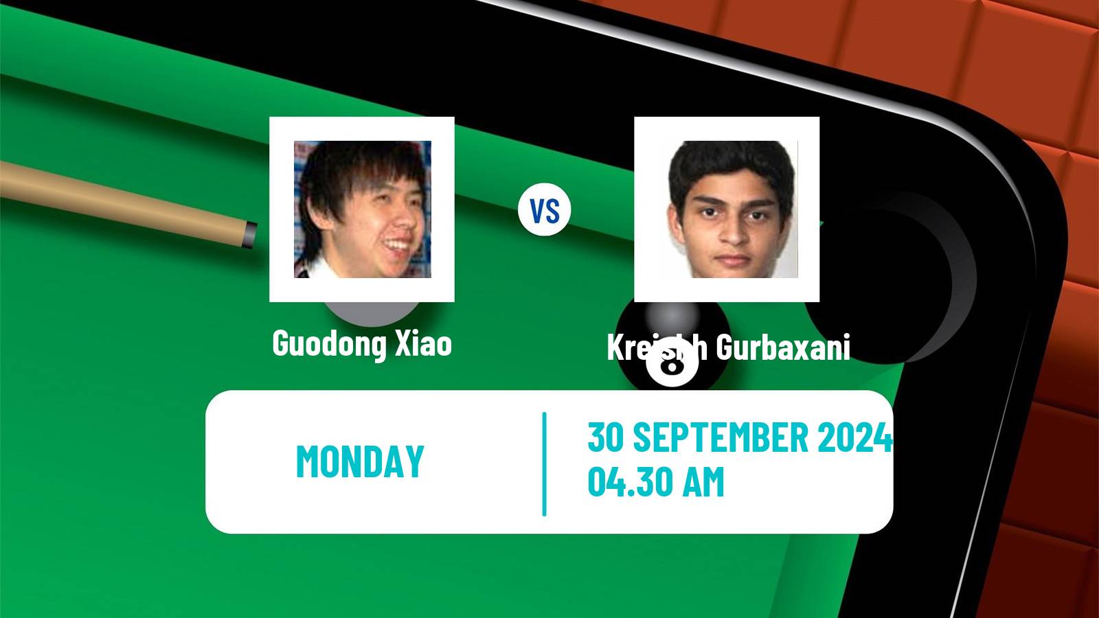 Snooker International Championship Guodong Xiao - Kreishh Gurbaxani