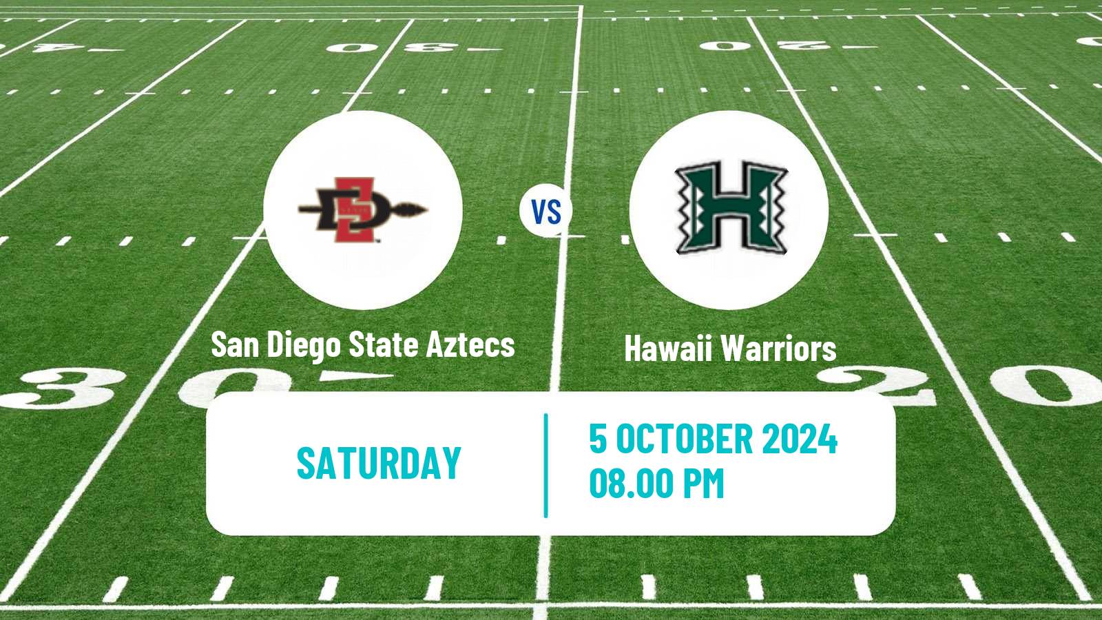 American football NCAA College Football San Diego State Aztecs - Hawaii Warriors