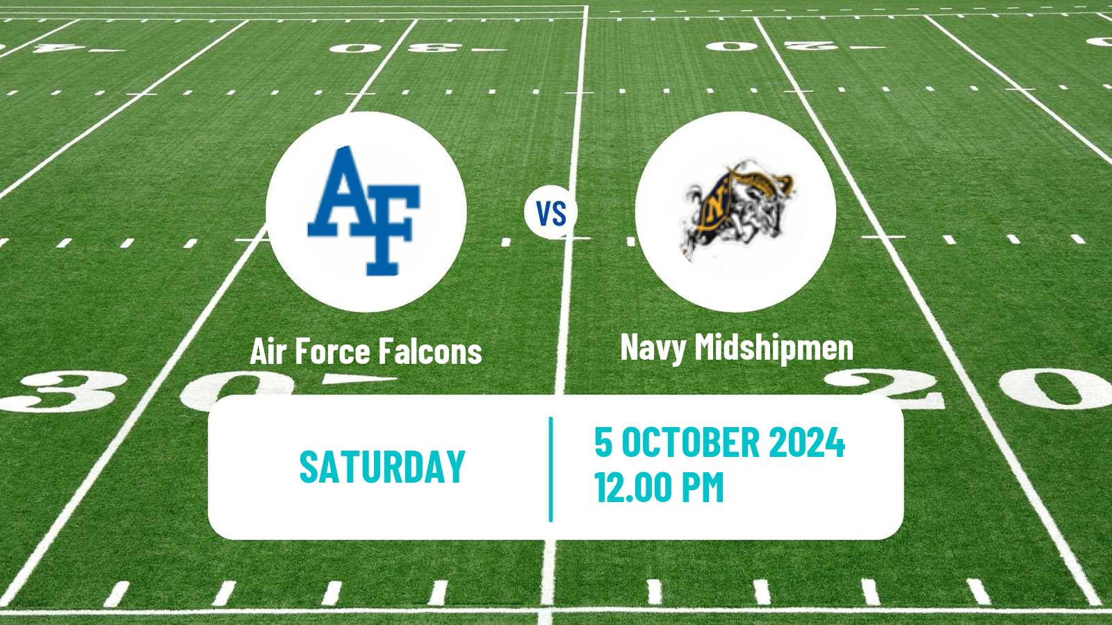 American football NCAA College Football Air Force Falcons - Navy Midshipmen