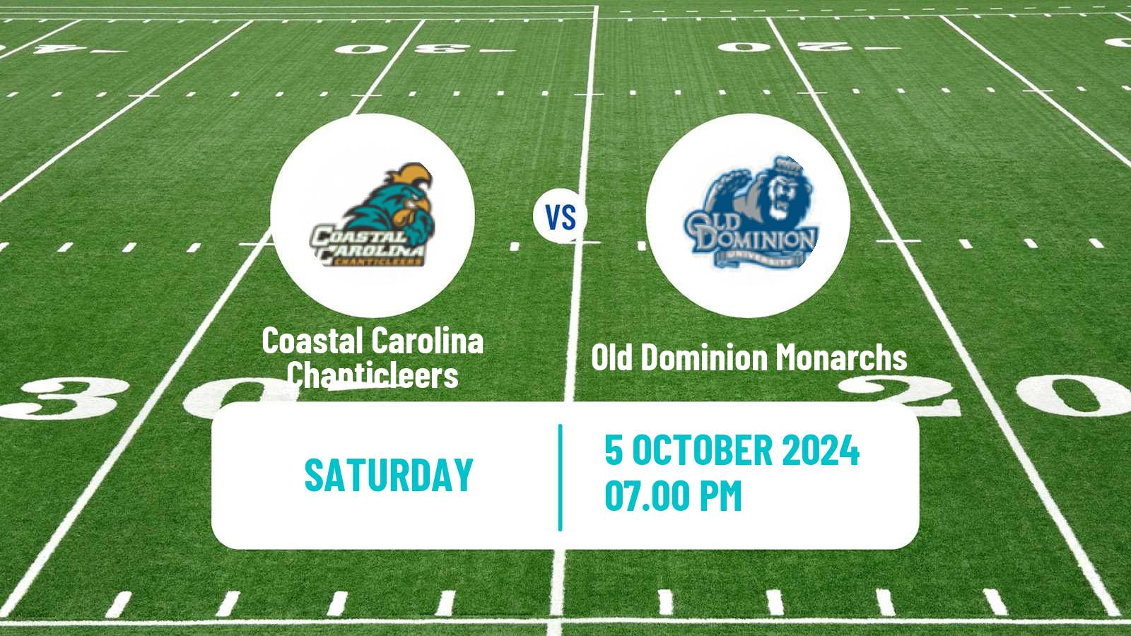 American football NCAA College Football Coastal Carolina Chanticleers - Old Dominion Monarchs