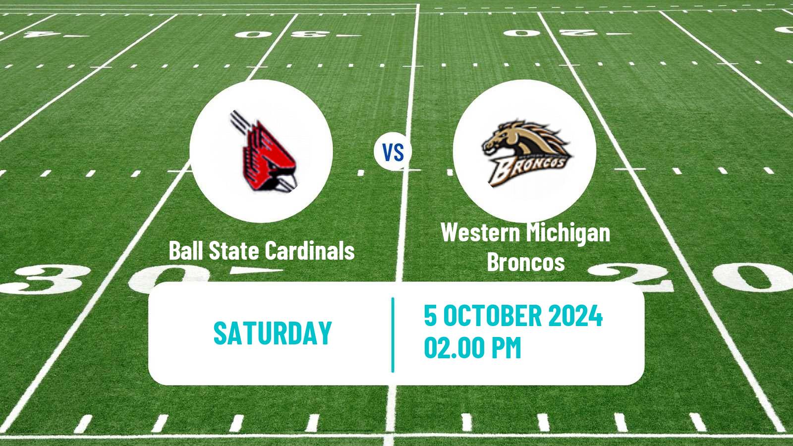 American football NCAA College Football Ball State Cardinals - Western Michigan Broncos