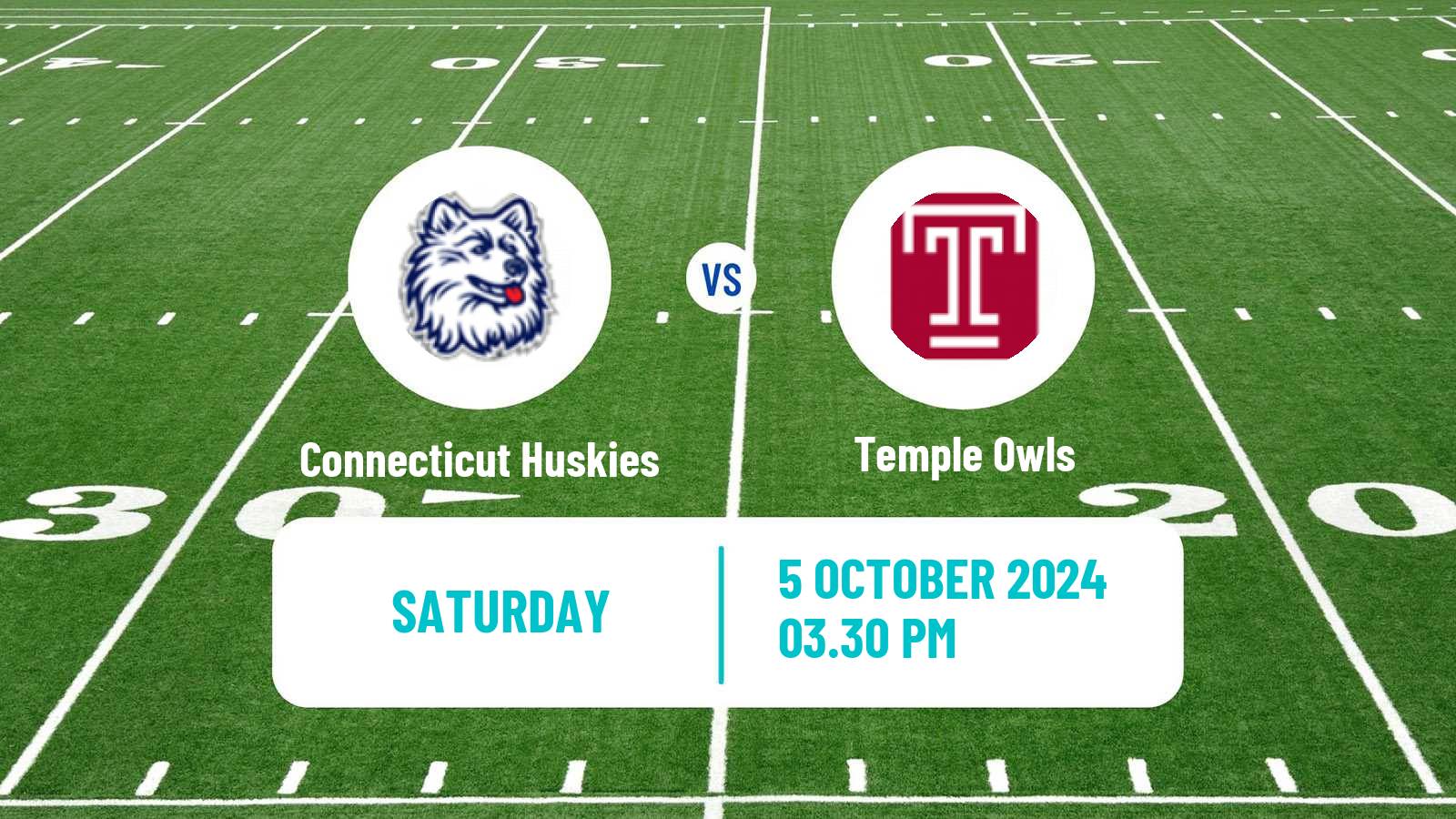 American football NCAA College Football Connecticut Huskies - Temple Owls