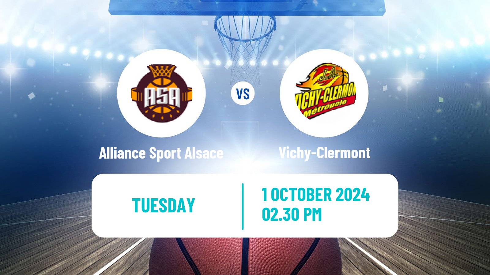 Basketball French LNB Pro B Alliance Sport Alsace - Vichy-Clermont