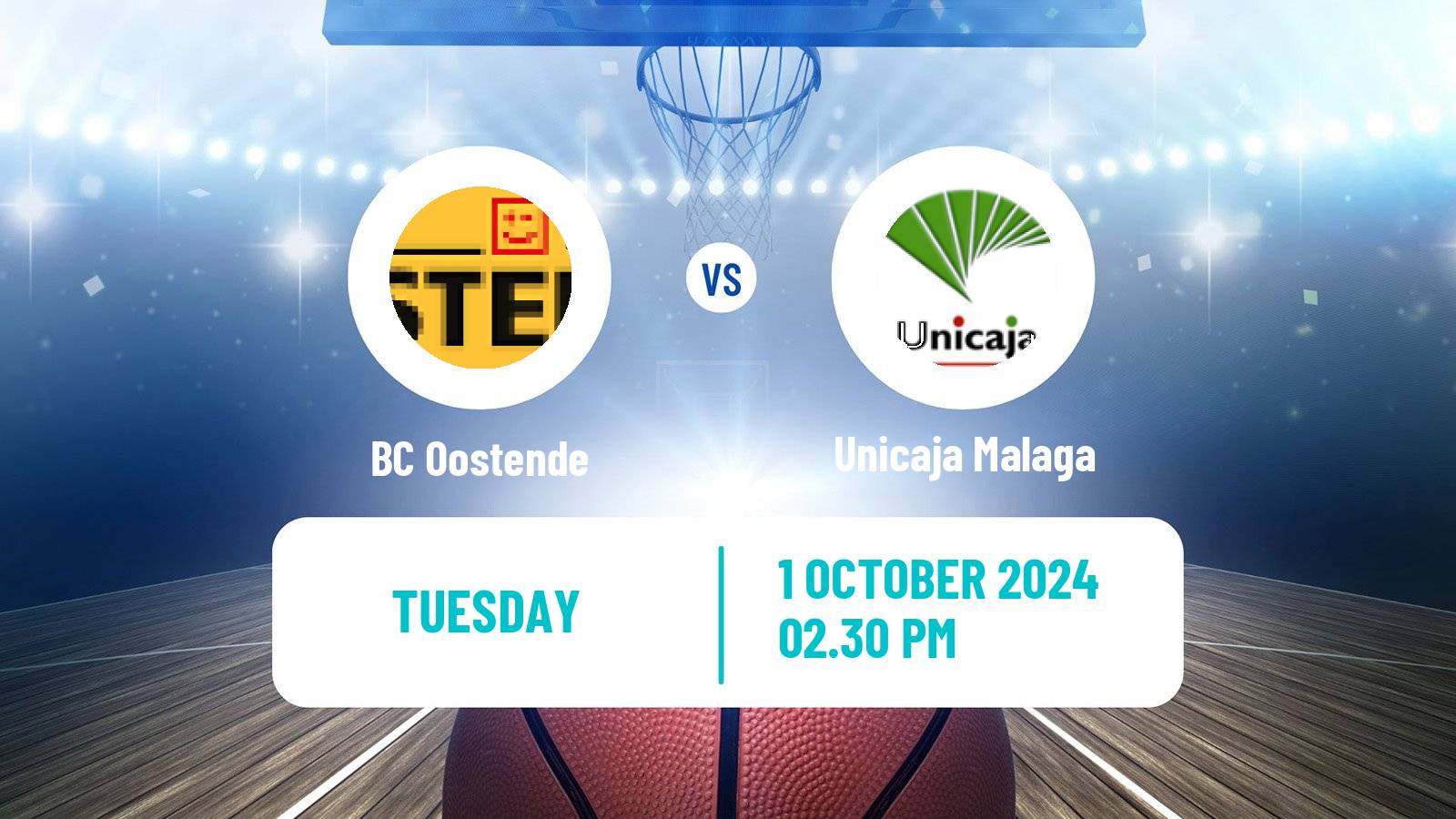 Basketball Champions League Basketball Oostende - Unicaja Malaga