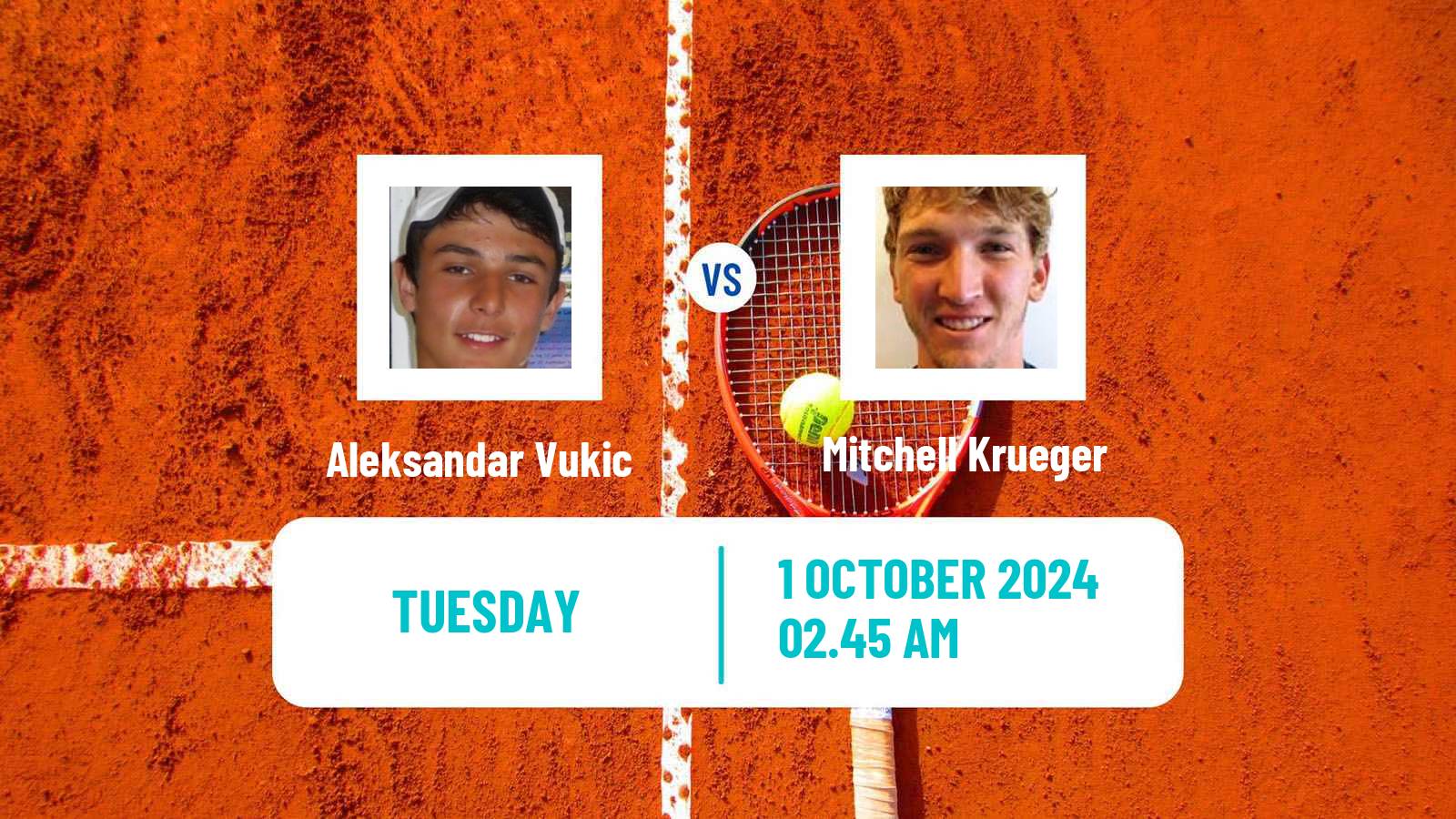 Tennis ATP Shanghai Aleksandar Vukic - Mitchell Krueger