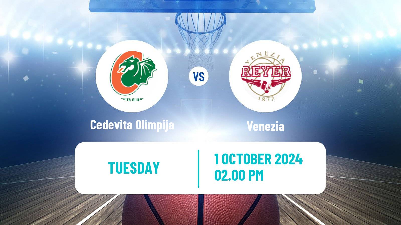 Basketball Eurocup Cedevita Olimpija - Venezia