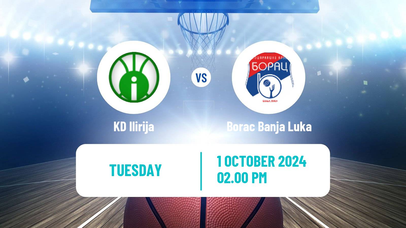 Basketball Adriatic League 2 Ilirija - Borac Banja Luka